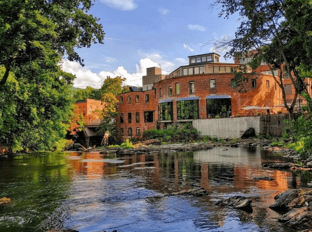 Serene water feature at The Roundhouse wedding venue.